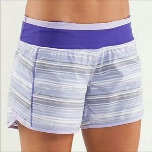 Lululemon Turbo Run Shorts Stripe Bruised Berry